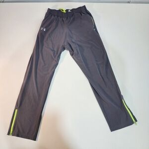Under Armour Athletic Pants Charcoal Grey/Neon Yellow Men's Size XL